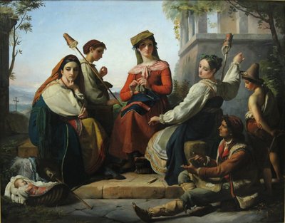 The Spinners of Fondi by François Joseph Navez